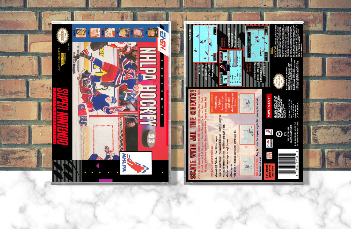 NHLPA Hockey &#39;93, Case Color: CLEAR (Transparent)
