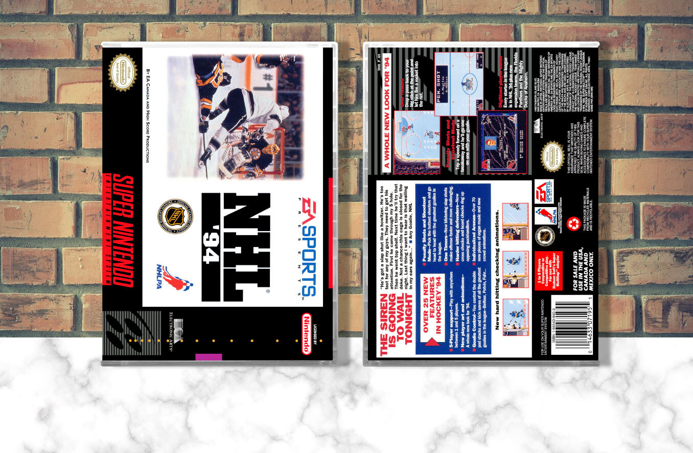 NHL &#39;94, Case Color: CLEAR (Transparent)