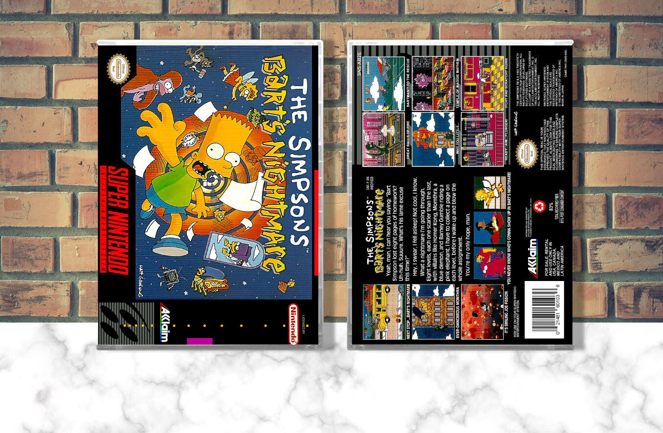 Simpsons, The: Bart&#39;s Nightmare, Case Color: CLEAR (Transparent)