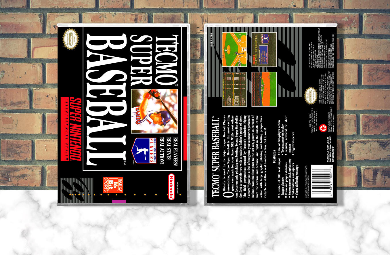 Tecmo Super Baseball, Case Color: CLEAR (Transparent)