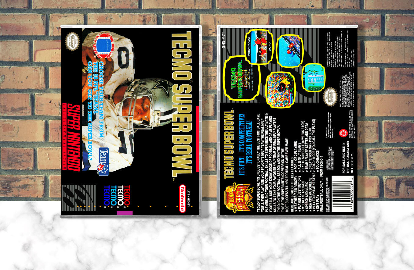 Tecmo Super Bowl, Case Color: CLEAR (Transparent)