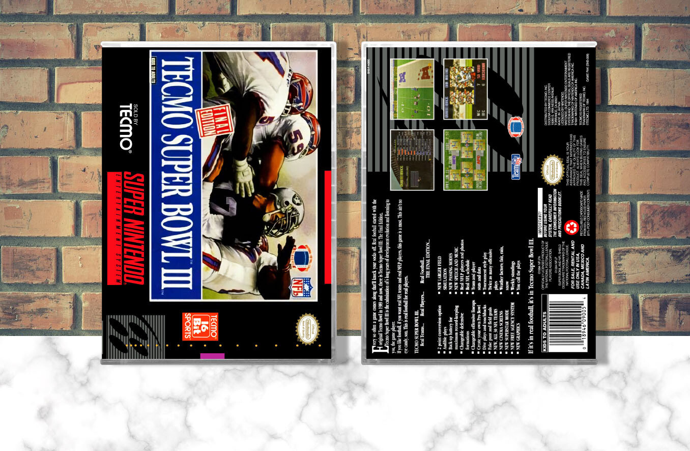 Tecmo Super Bowl III: The Final Edition, Case Color: CLEAR (Transparent)