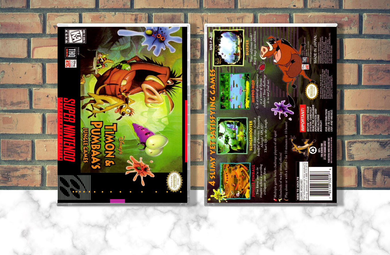 Timon &amp; Pumbaa&#39;s Jungle Games, Case Color: CLEAR (Transparent)