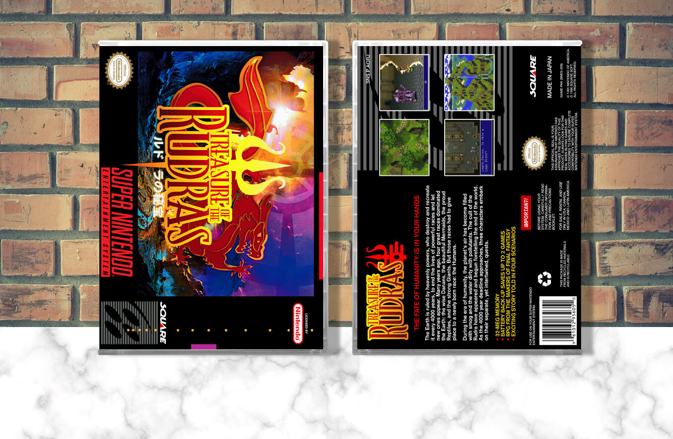 Treasure of the Rudras SNES Video Game Case