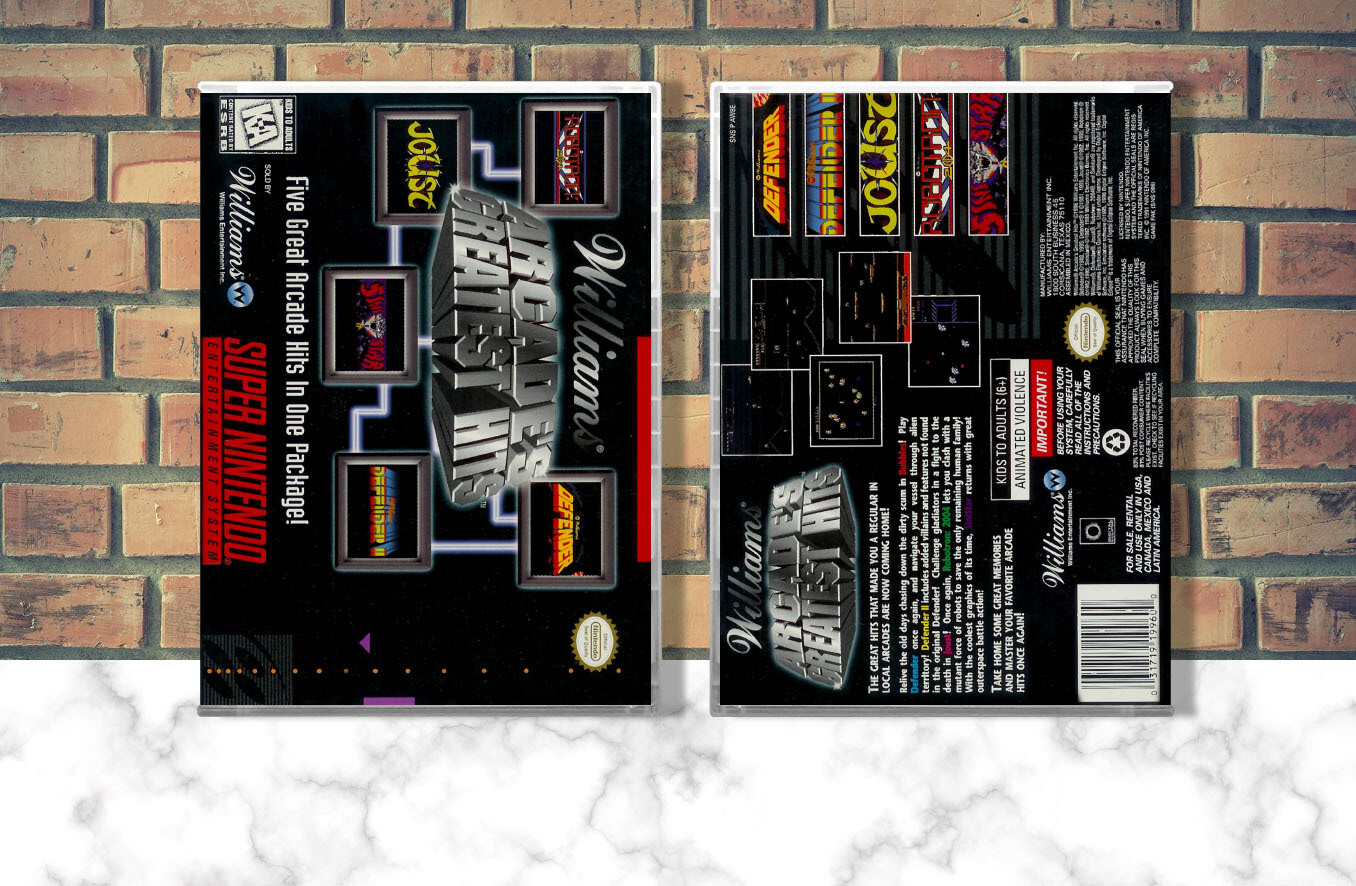 Williams Arcade&#39;s Greatest Hits, Case Color: CLEAR (Transparent)