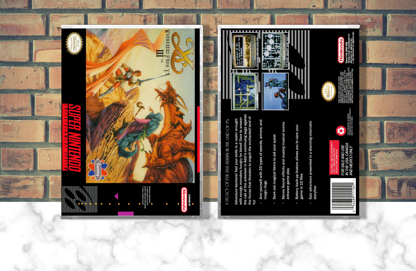 Ys III: Wanderers from Ys, Case Color: CLEAR (Transparent)