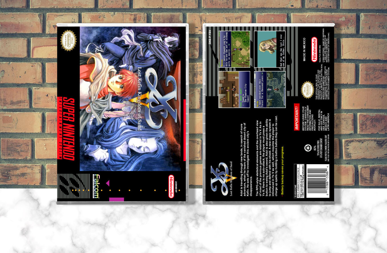 Ys V: Lost Kefin Kingdom of Sand, Case Color: CLEAR (Transparent)
