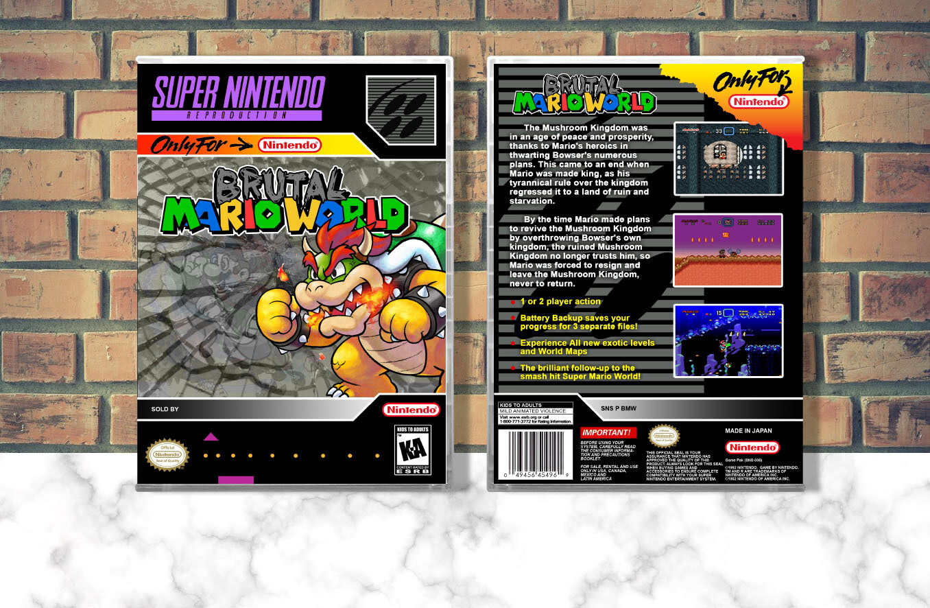 Brutal Mario World (Repro Spine), Case Color: CLEAR (Transparent)