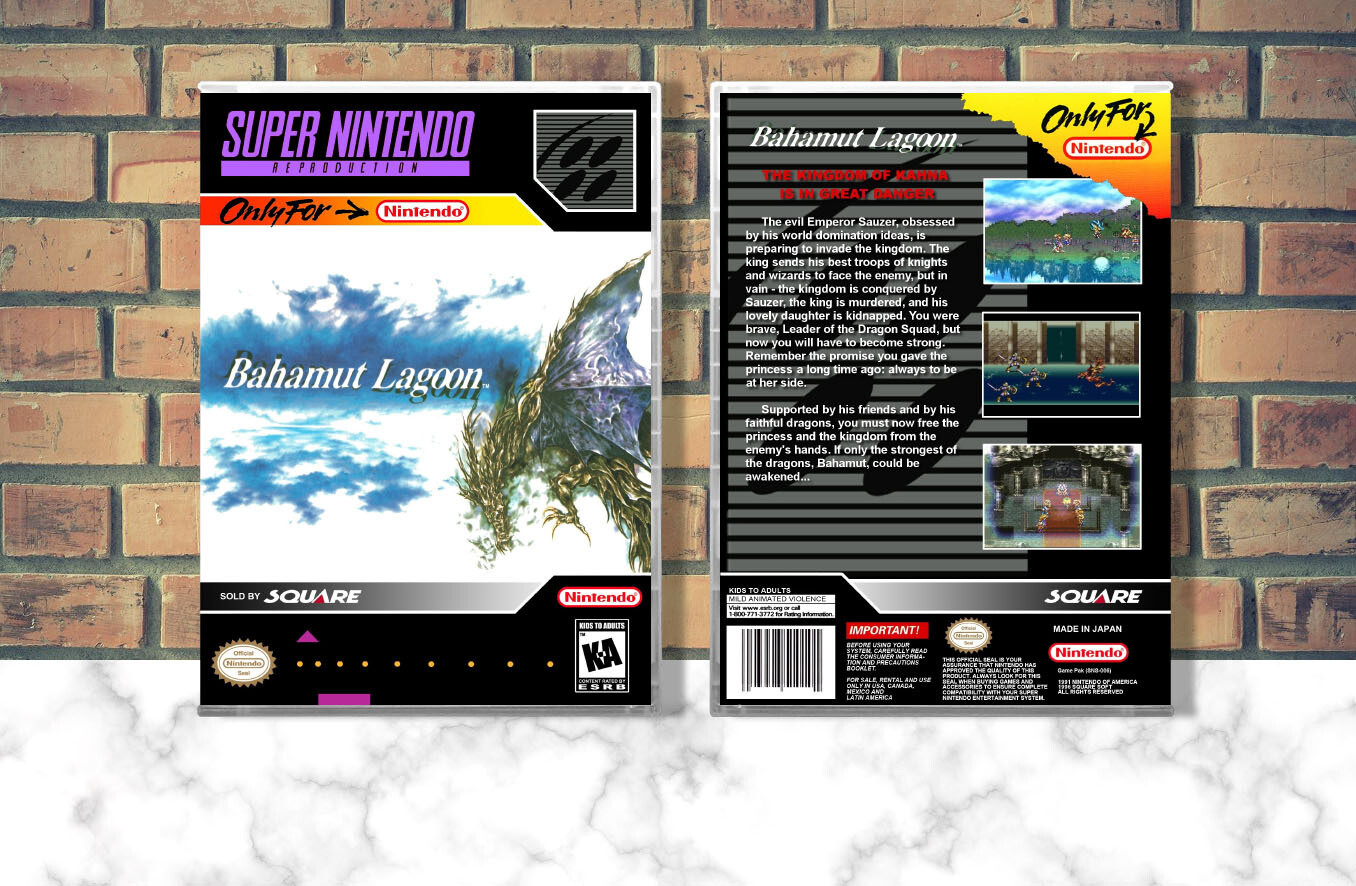 Bahamut Lagoon (Repro Spine), Case Color: CLEAR (Transparent)