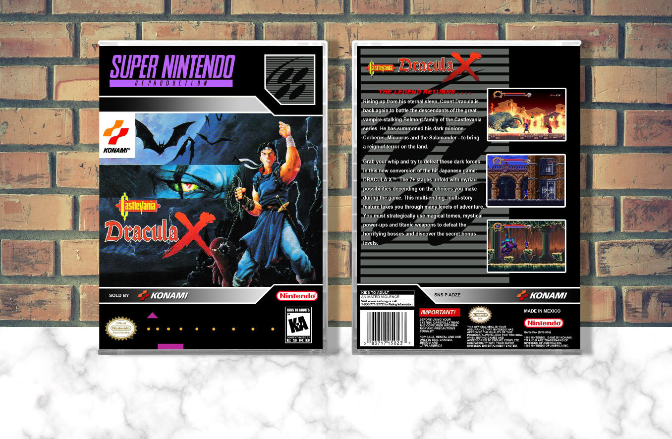 Castlevania Dracula X (Repro Spine), Case Color: CLEAR (Transparent)