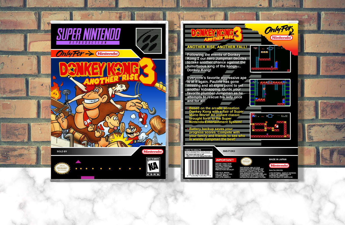 Donkey Kong 3: Another Rise (Repro Spine), Case Color: CLEAR (Transparent)