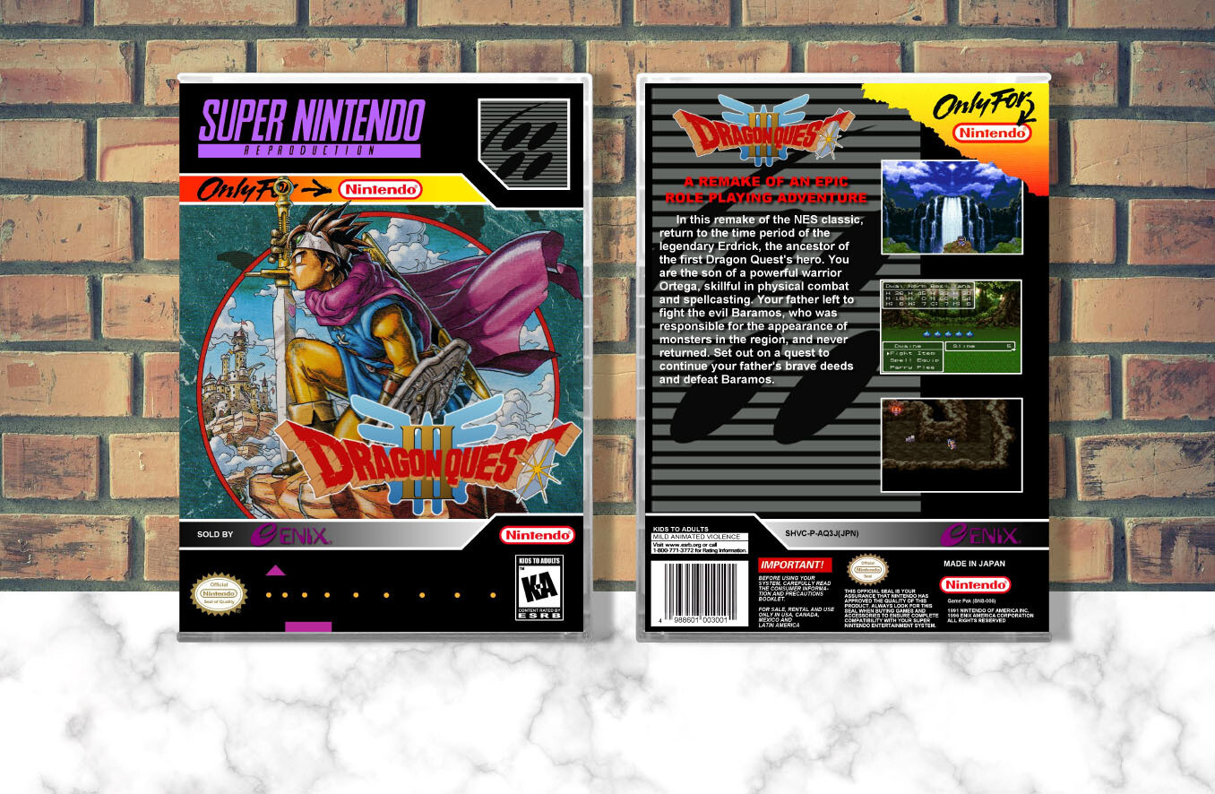 Dragon Quest III (Repro Spine), Case Color: CLEAR (Transparent)