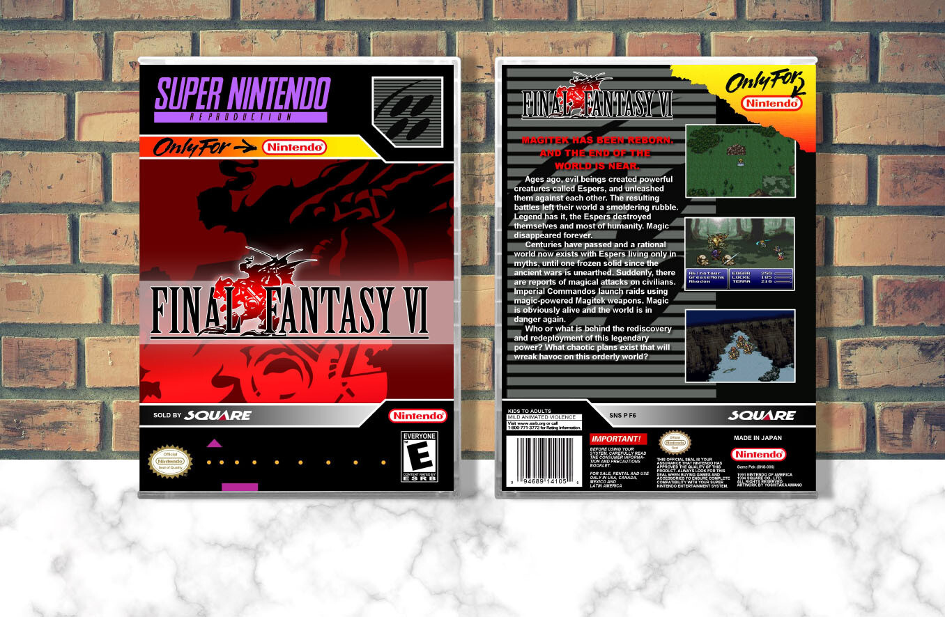 Final Fantasy VI (Repro Spine), Case Color: CLEAR (Transparent)