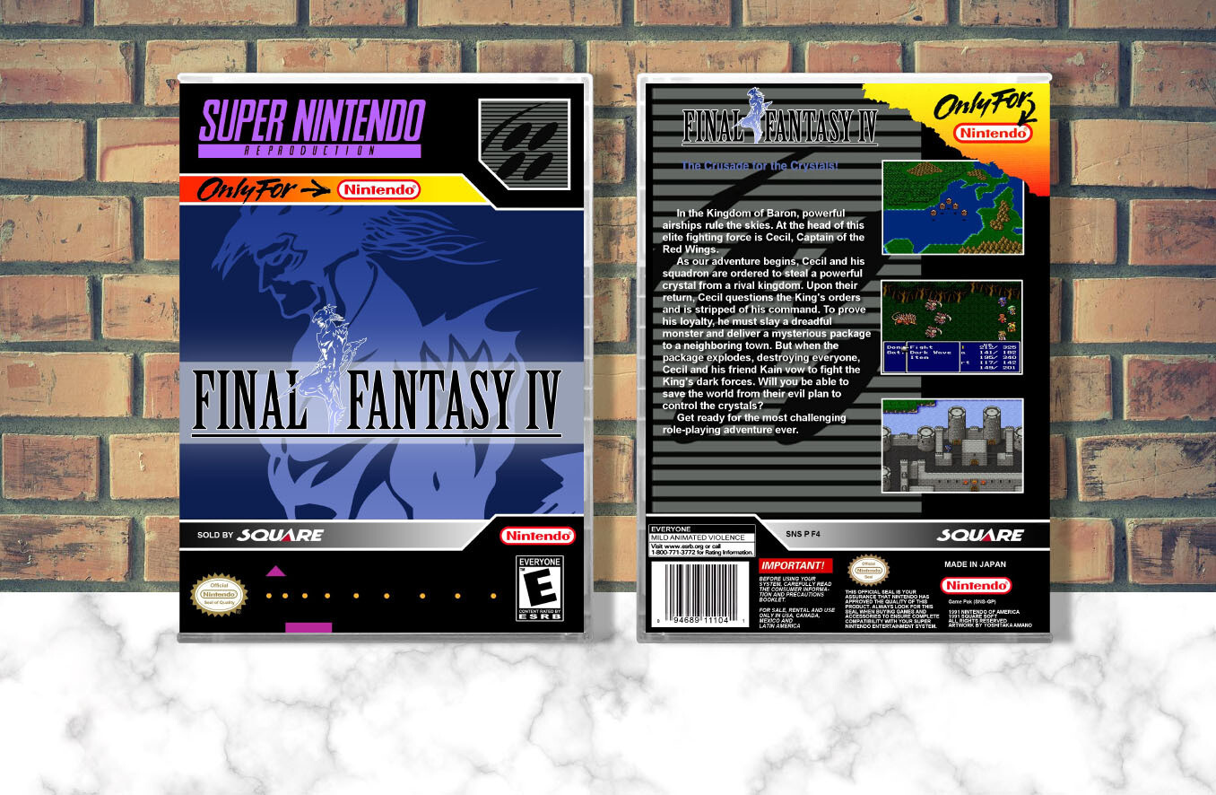 Final Fantasy IV (Repro Spine), Case Color: CLEAR (Transparent)