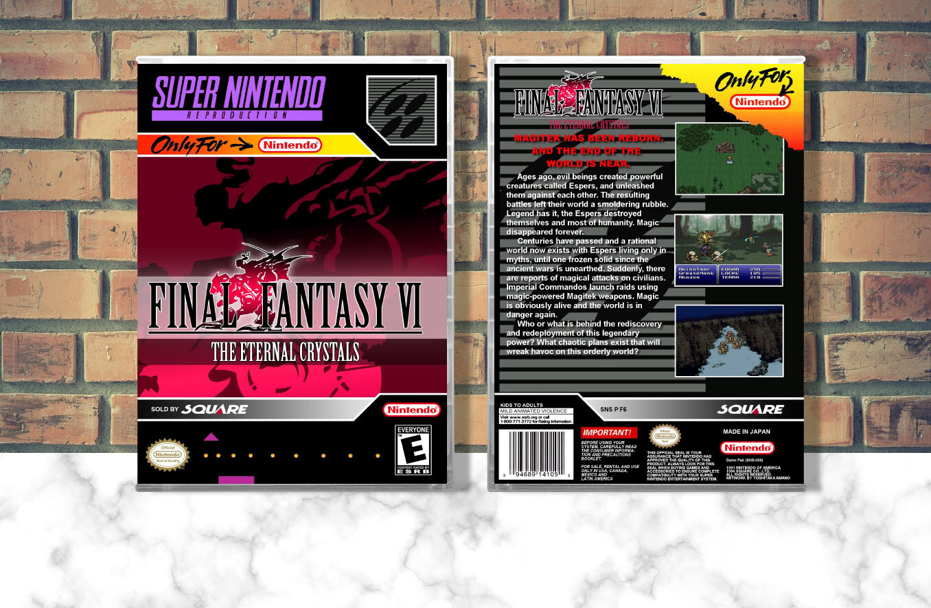 Final Fantasy VI: The Eternal Crystals (Repro Spine), Case Color: CLEAR (Transparent)