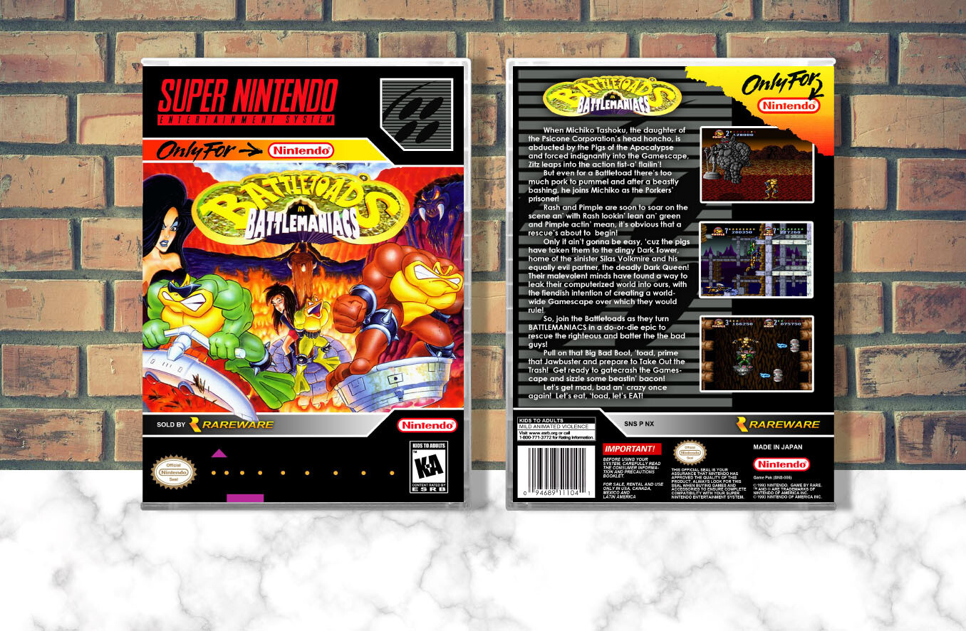 Battletoads in Battlemaniacs, Case Color: CLEAR (Transparent)