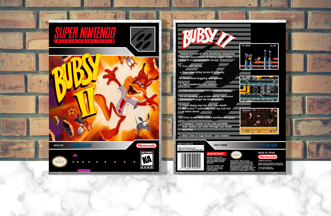 Bubsy II, Case Color: CLEAR (Transparent)