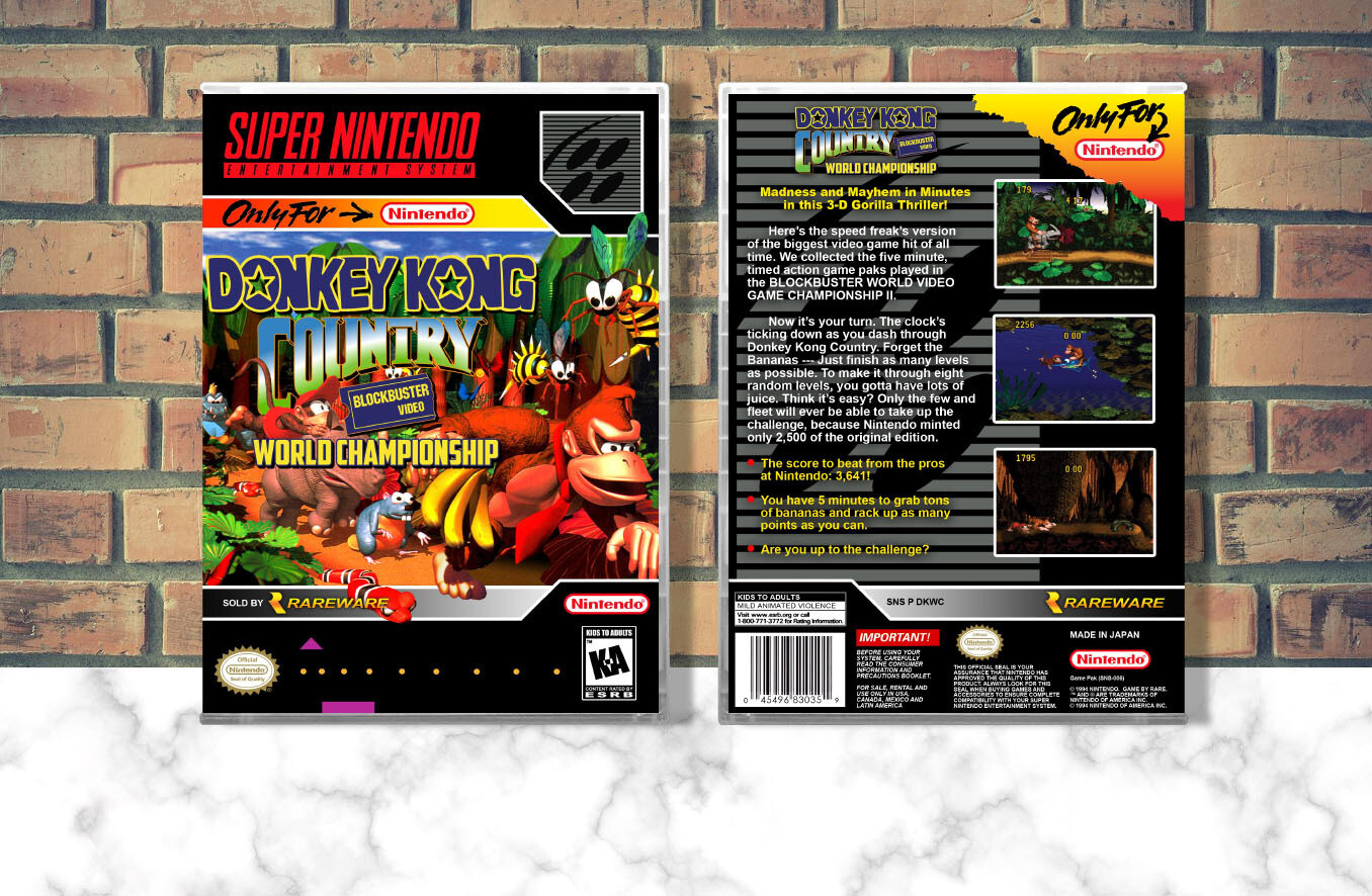 Donkey Kong Country Competition Cartridge, Case Color: CLEAR (Transparent)