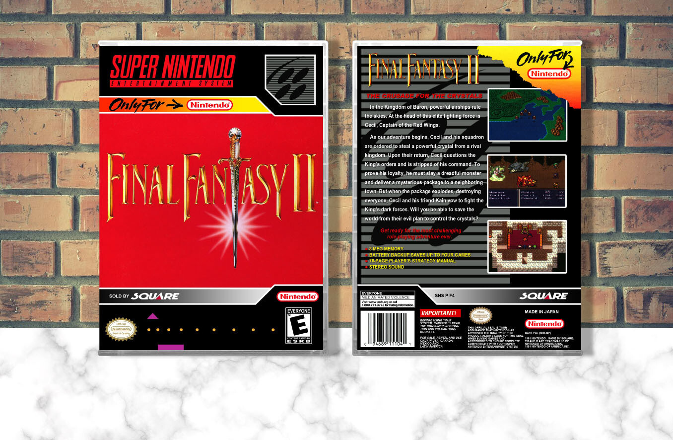 Final Fantasy II, Case Color: CLEAR (Transparent)