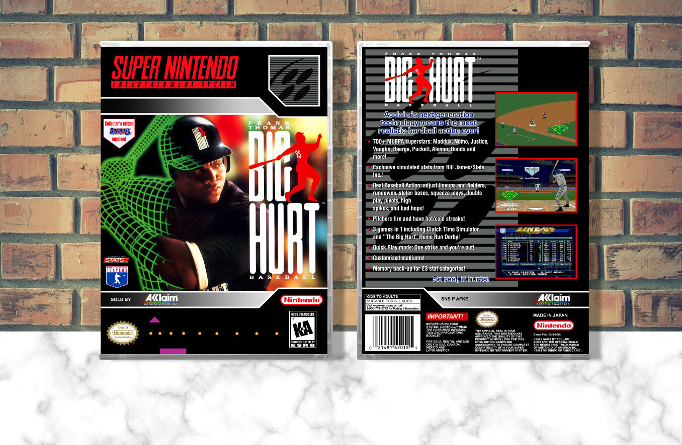 Frank Thomas' Big Hurt Baseball - SNES Video Game Case