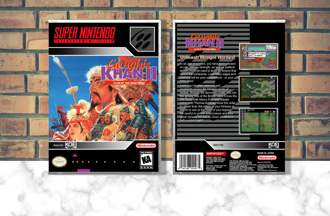 Genghis Kahn II: Clan of the Gray Wolf, Case Color: CLEAR (Transparent)