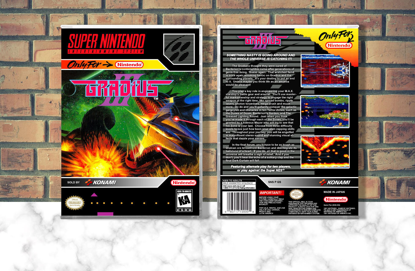 Gradius III, Case Color: CLEAR (Transparent)