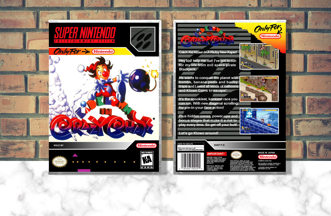 Kid Klown in Crazy Chase, Case Color: CLEAR (Transparent)