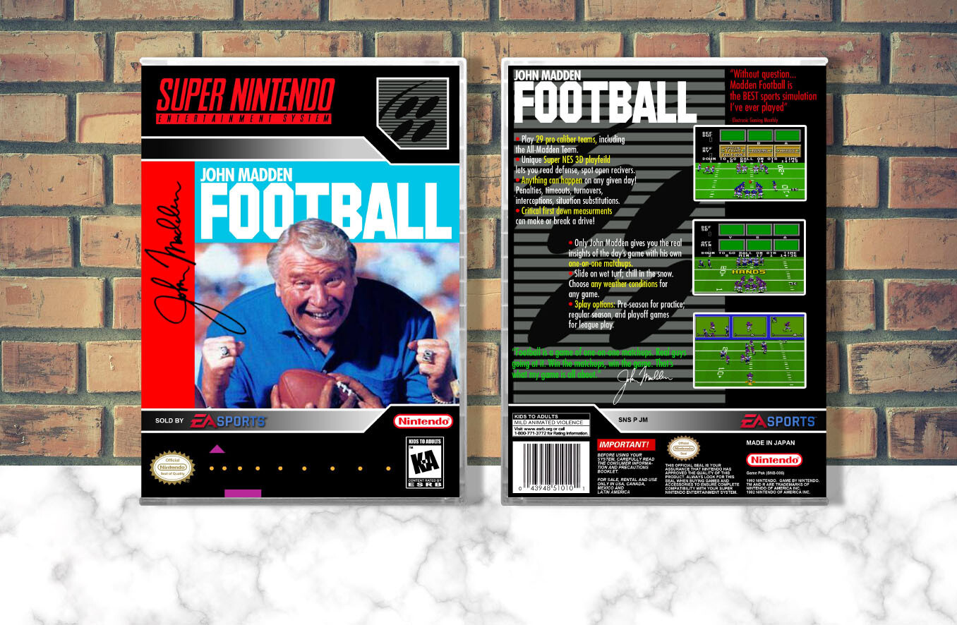 John Madden Football, Case Color: CLEAR (Transparent)