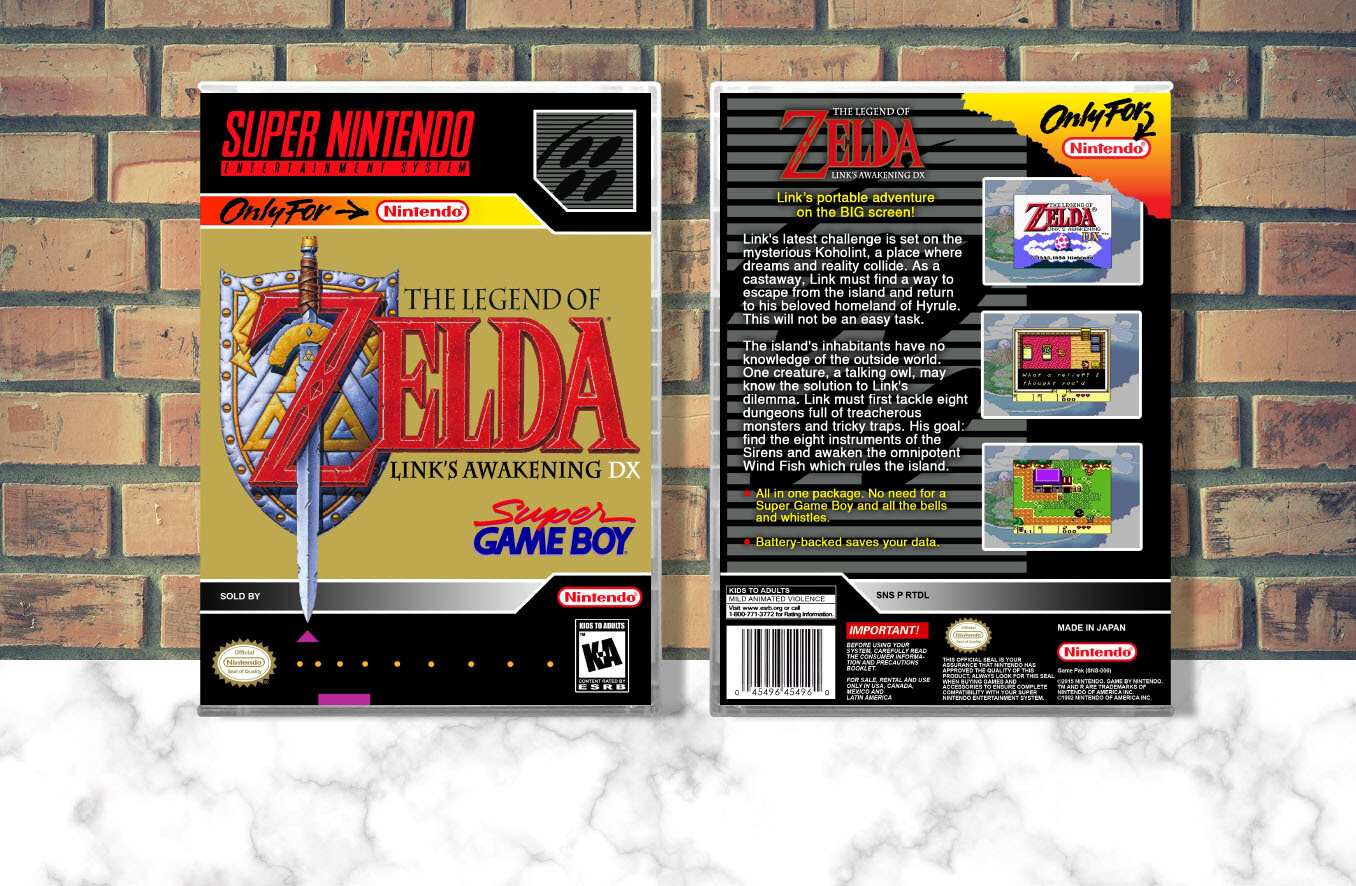 Legend of Zelda, The: Link&#39;s Awakening DX, Case Color: CLEAR (Transparent)