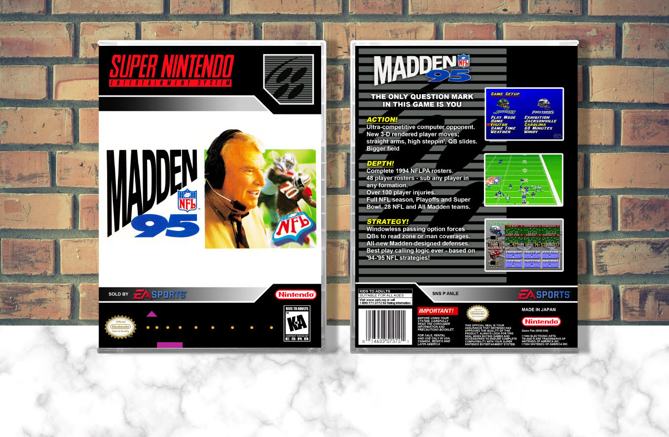 Madden NFL &#39;95, Case Color: CLEAR (Transparent)