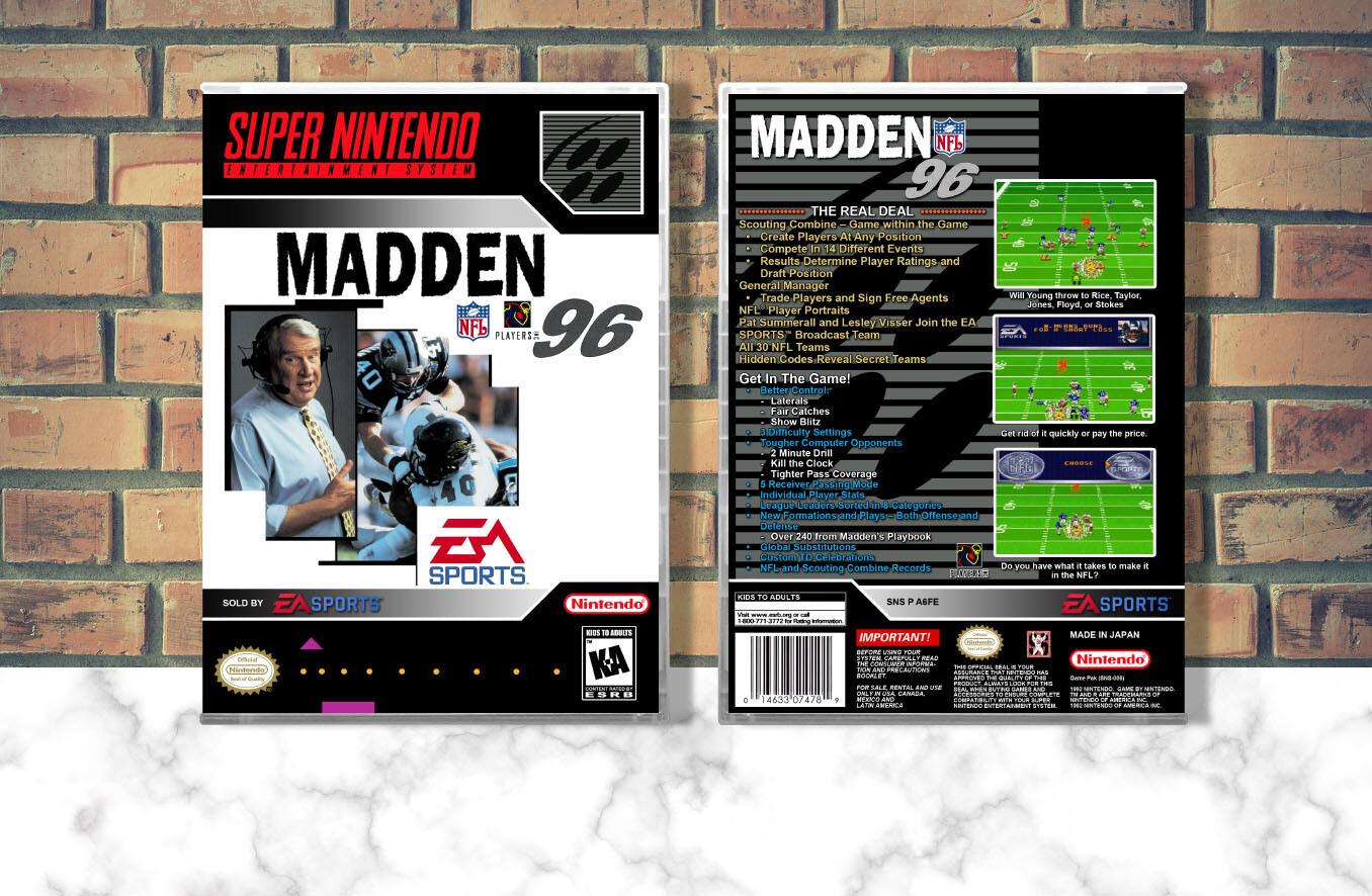 Madden NFL &#39;96, Case Color: CLEAR (Transparent)