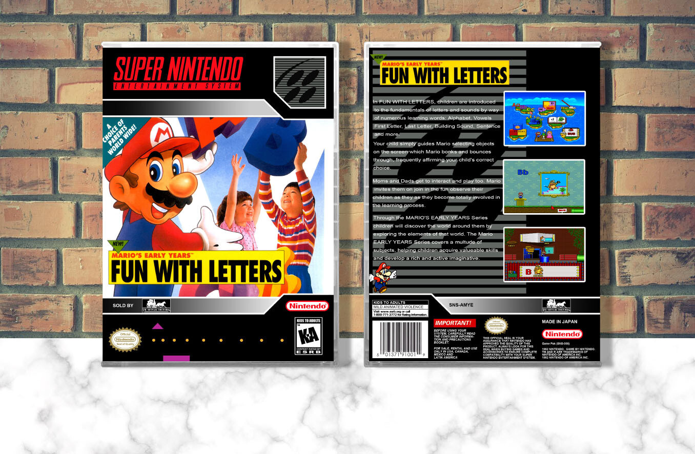 Mario&#39;s Early Years! Fun With Letters, Case Color: CLEAR (Transparent)