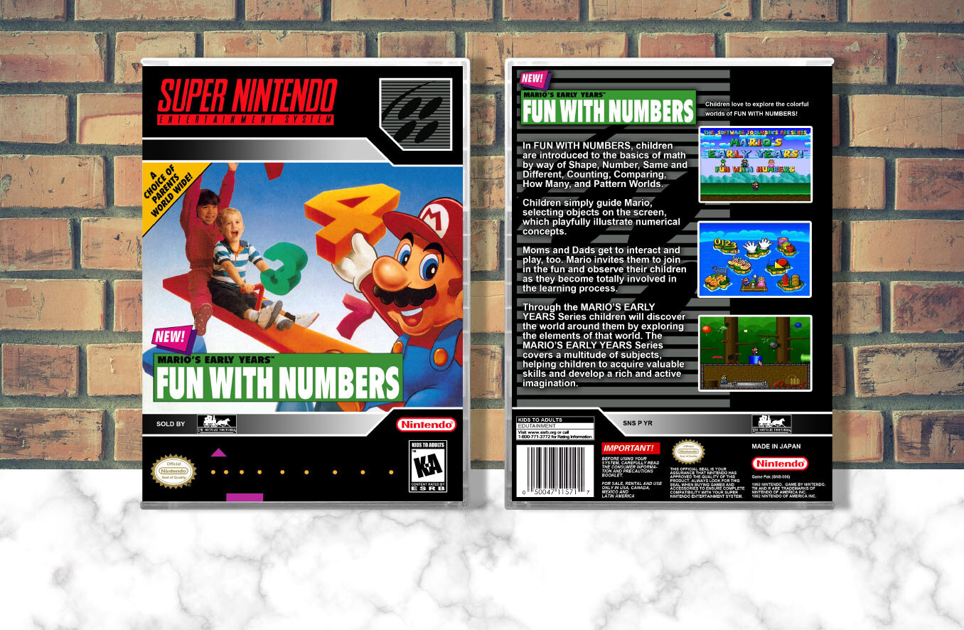 Mario&#39;s Early Years! Fun With Numbers, Case Color: CLEAR (Transparent)