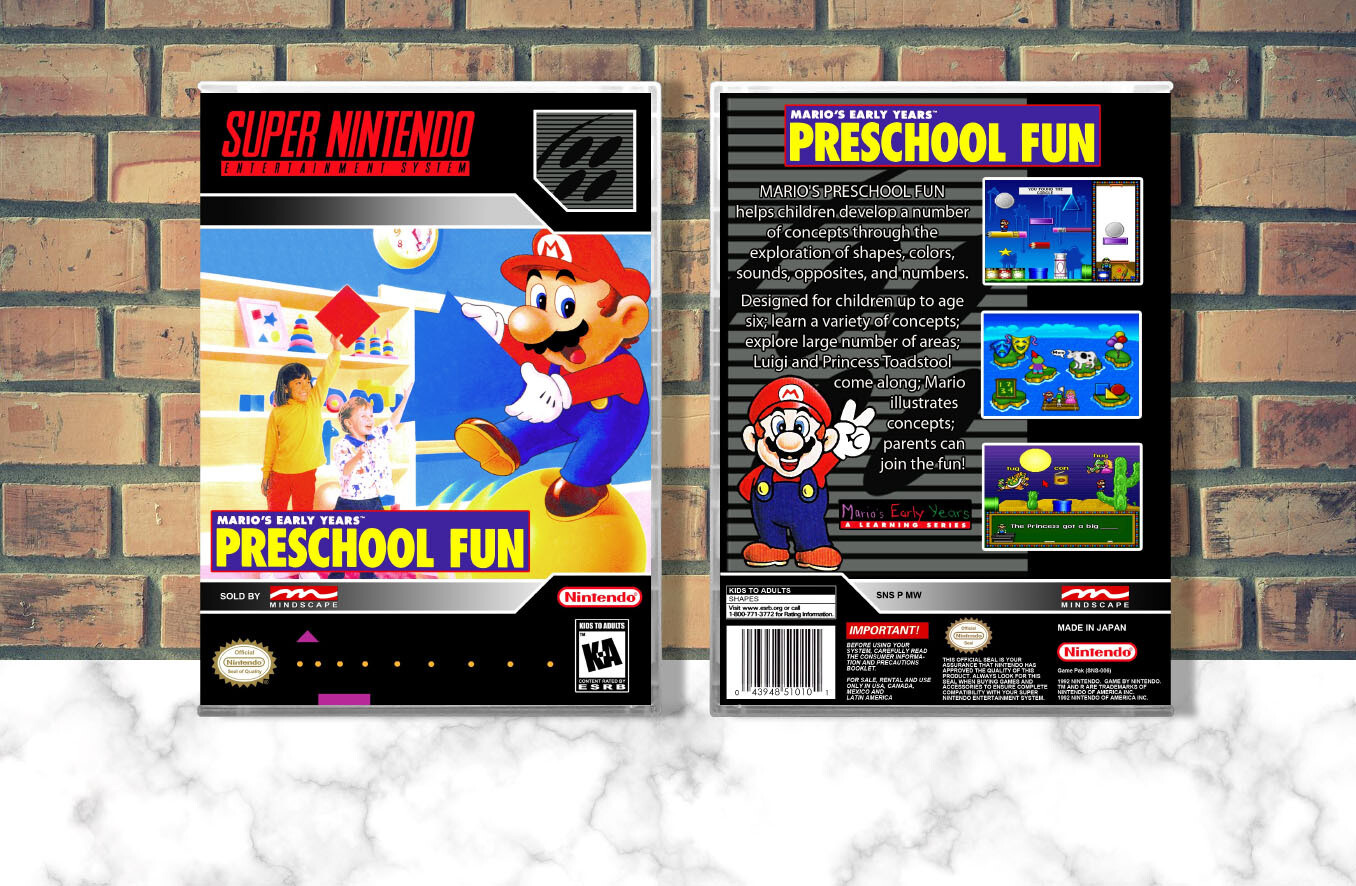 Mario s early years preschool fun snes video game case