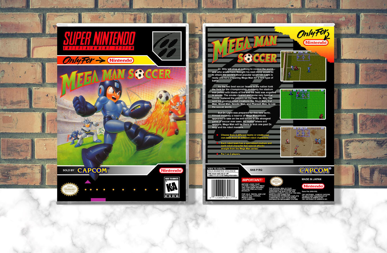 Mega Man Soccer, Case Color: CLEAR (Transparent)