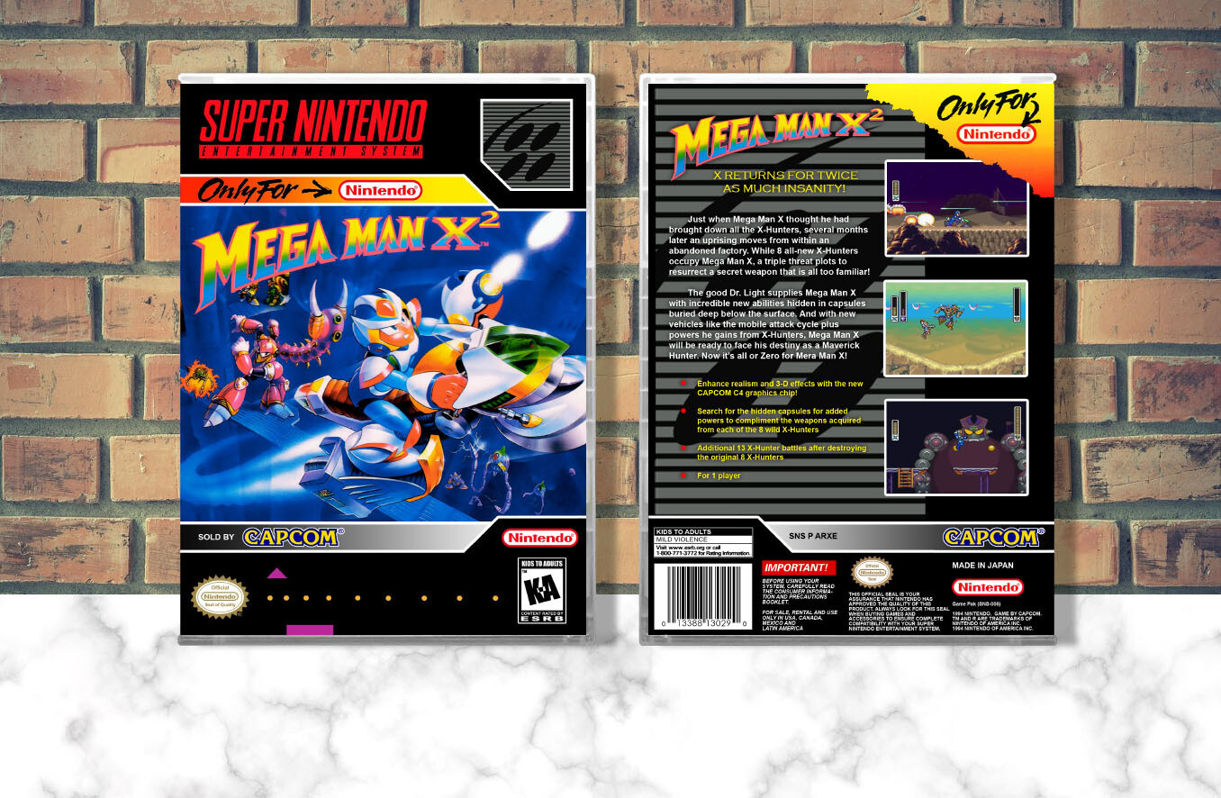 Mega Man X2, Case Color: CLEAR (Transparent)