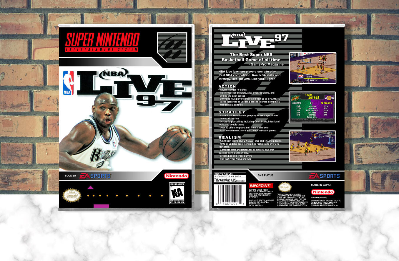 NBA Live &#39;97, Case Color: CLEAR (Transparent)