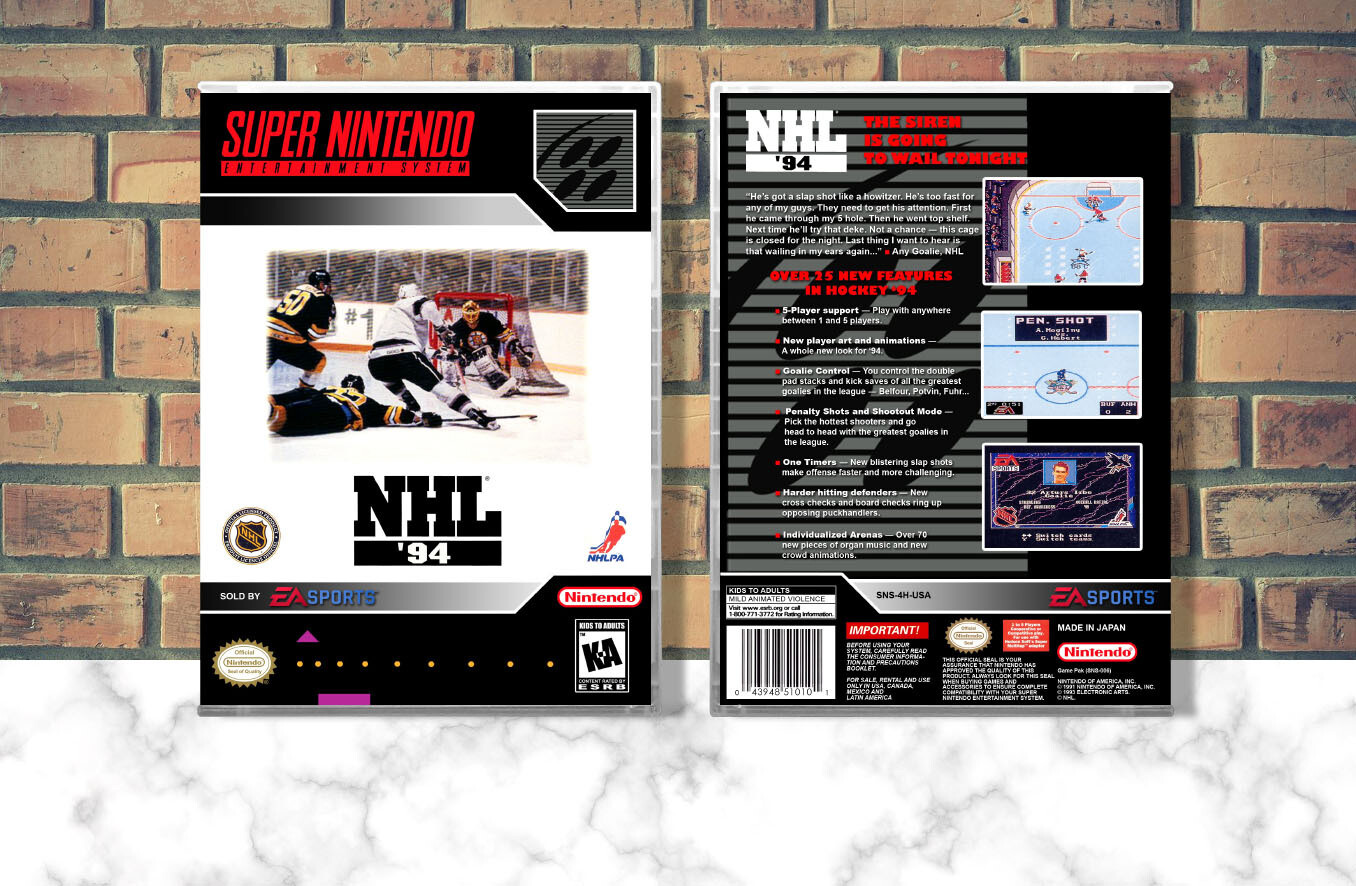 NHL &#39;94, Case Color: CLEAR (Transparent)