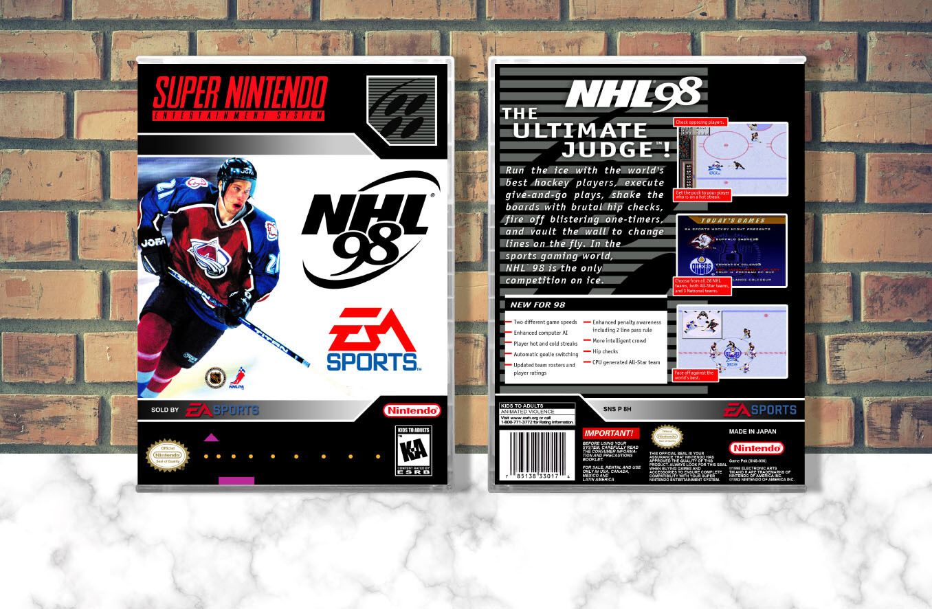 NHL &#39;98, Case Color: CLEAR (Transparent)