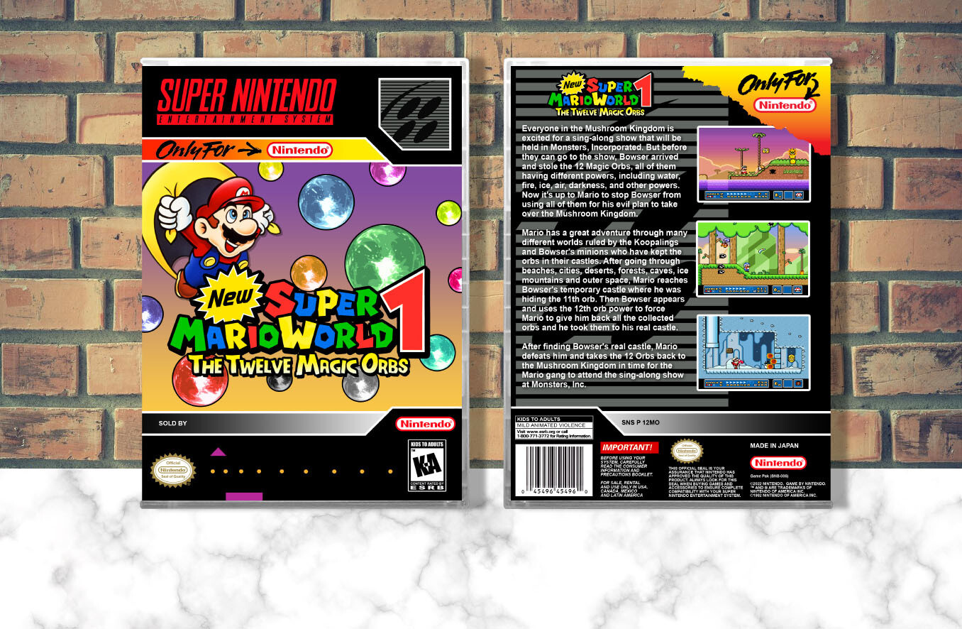 New Super Mario World 1: The Twelve Magic Orbs, Case Color: CLEAR (Transparent)