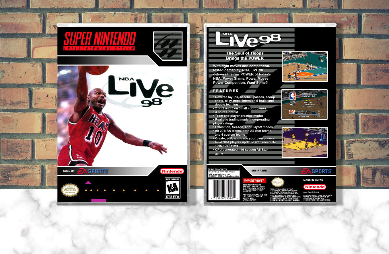 NBA Live &#39;98, Case Color: CLEAR (Transparent)