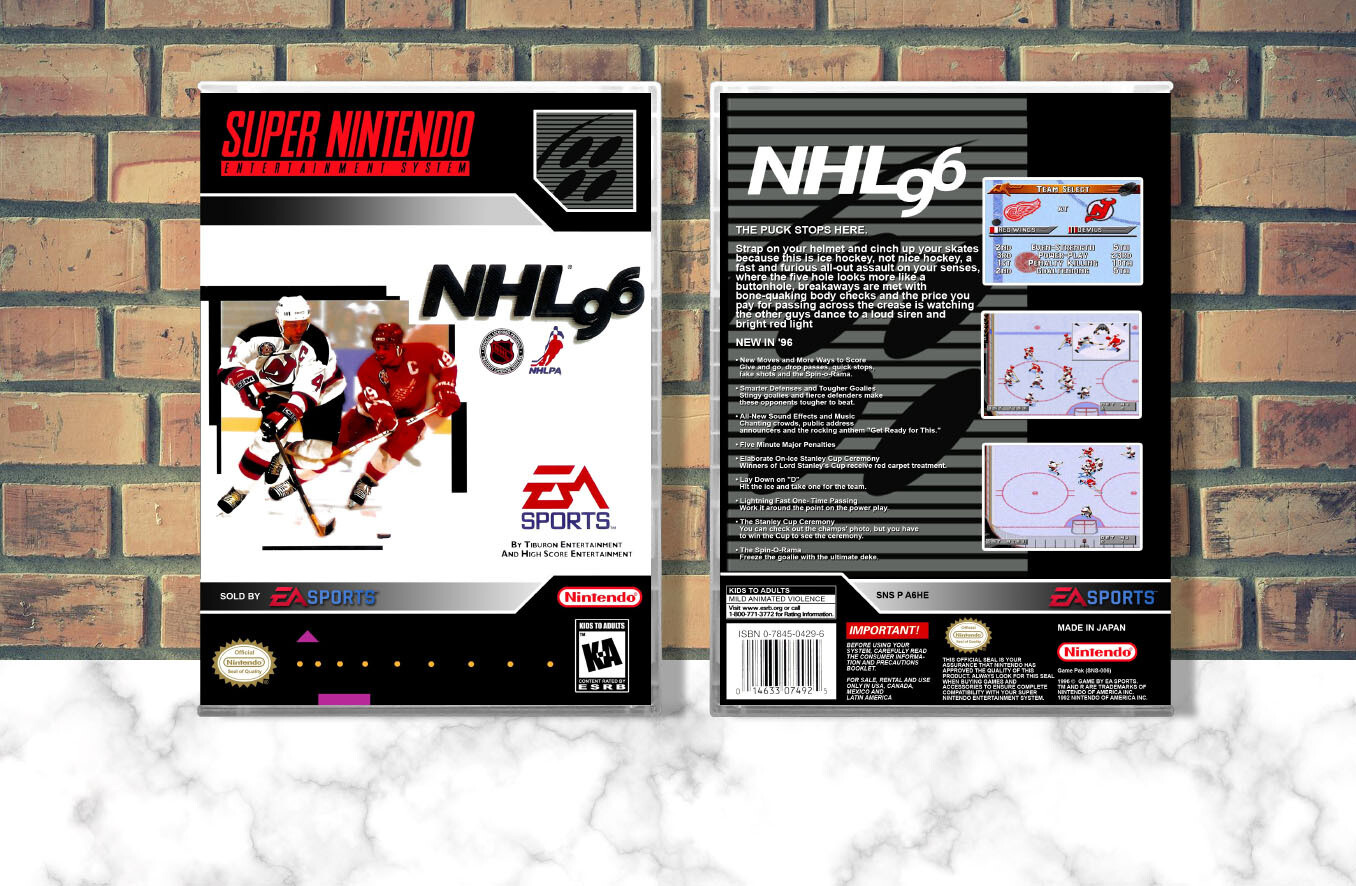 NHL &#39;96, Case Color: CLEAR (Transparent)