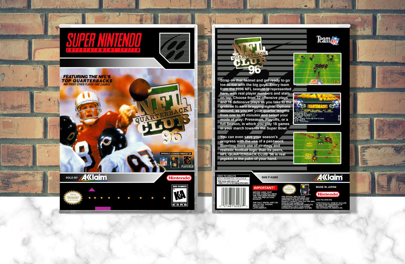 NFL Quarterback Club &#39;96, Case Color: CLEAR (Transparent)