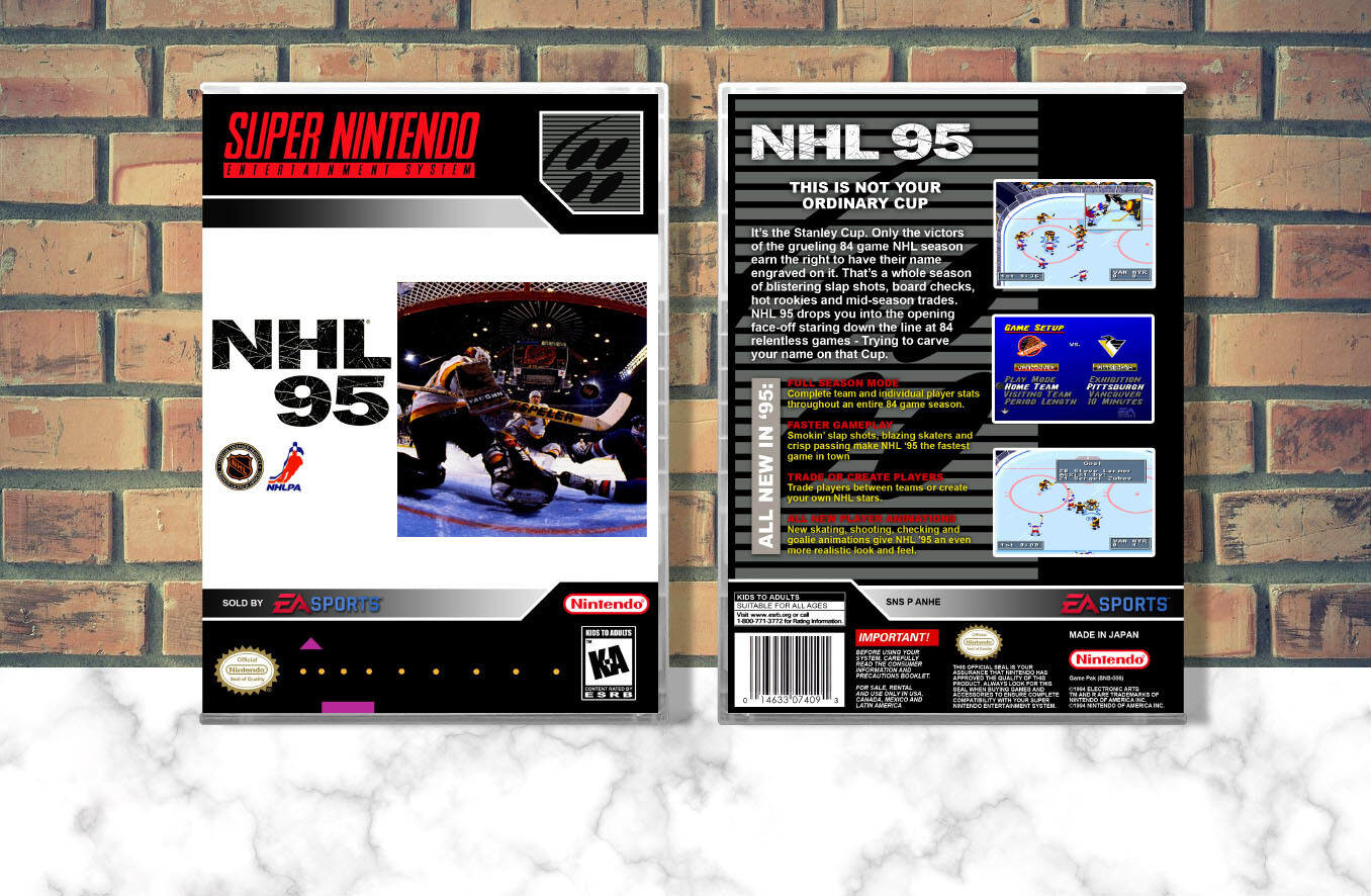 NHL &#39;95, Case Color: CLEAR (Transparent)