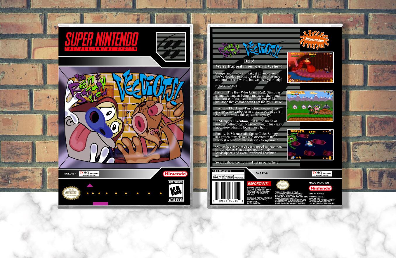 Ren &amp; Stimpy Show, The: Veediots!, Case Color: CLEAR (Transparent)