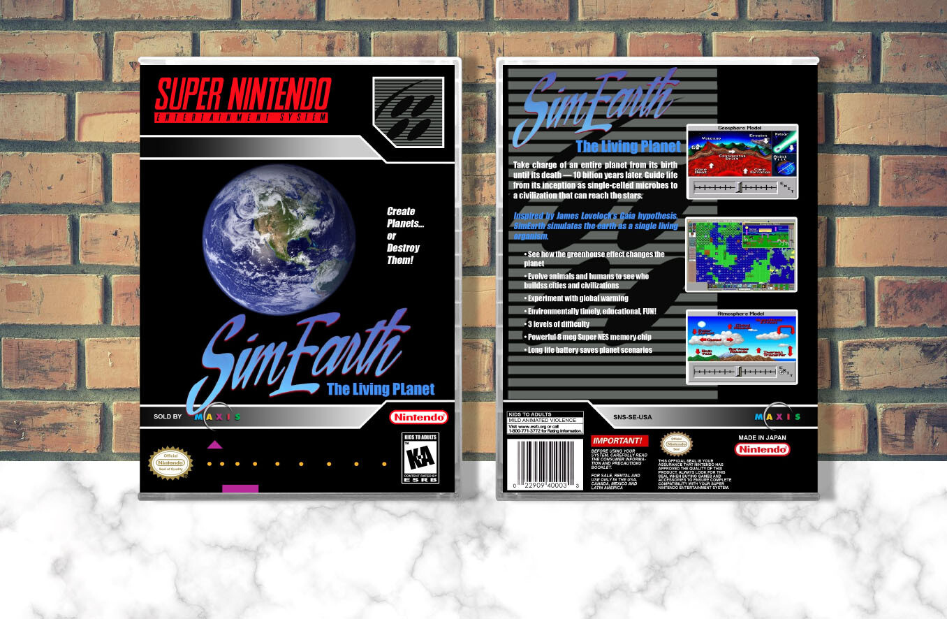 SimEarth: The Living Planet, Case Color: CLEAR (Transparent)