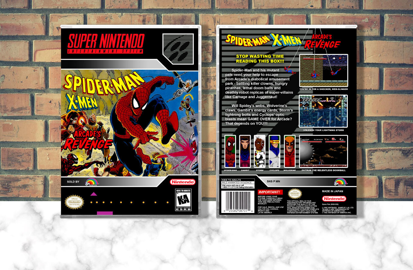 Spider-Man / X-Men Arcade&#39;s Revenge, Case Color: CLEAR (Transparent)