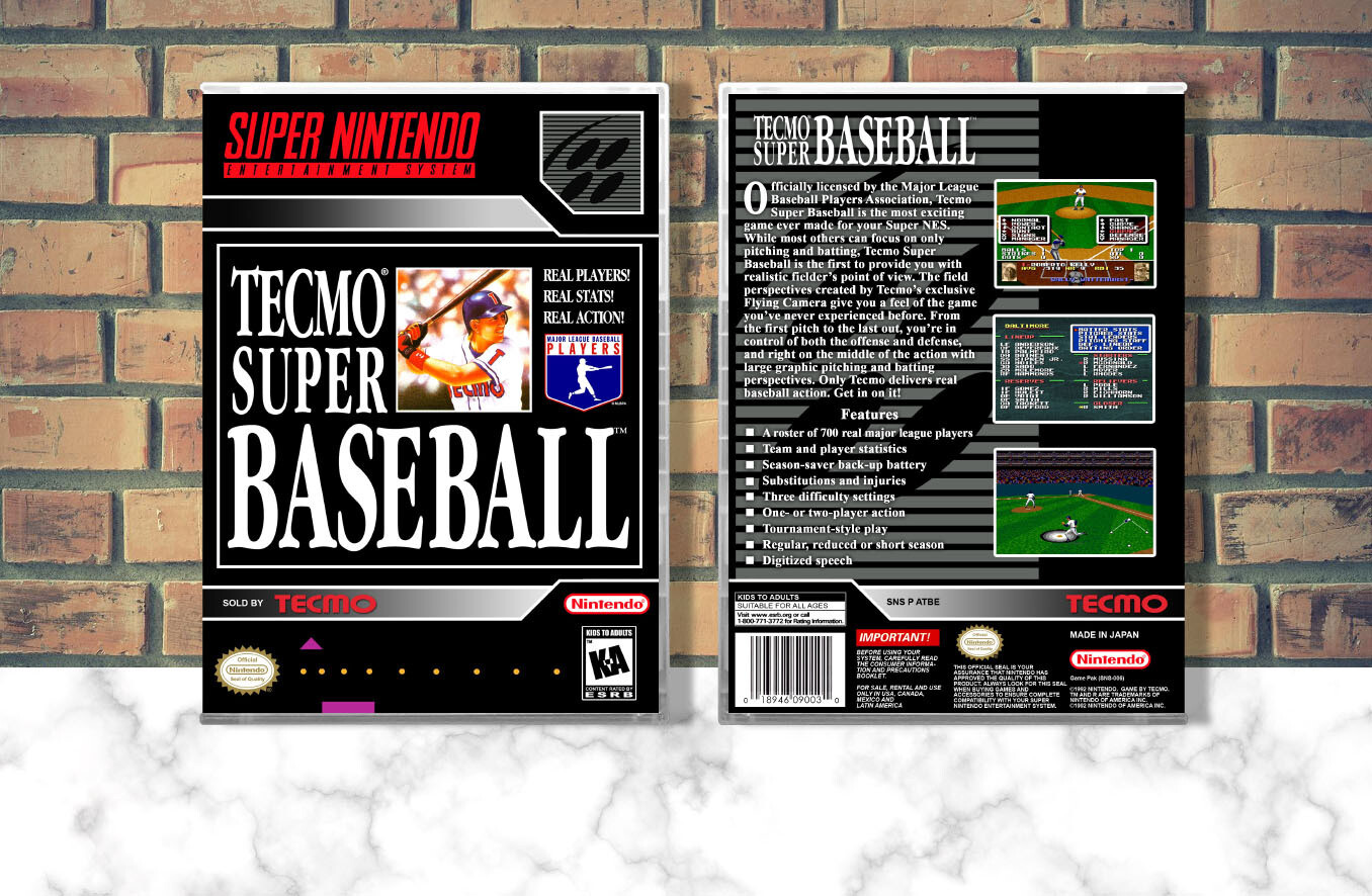 Tecmo Super Baseball, Case Color: CLEAR (Transparent)