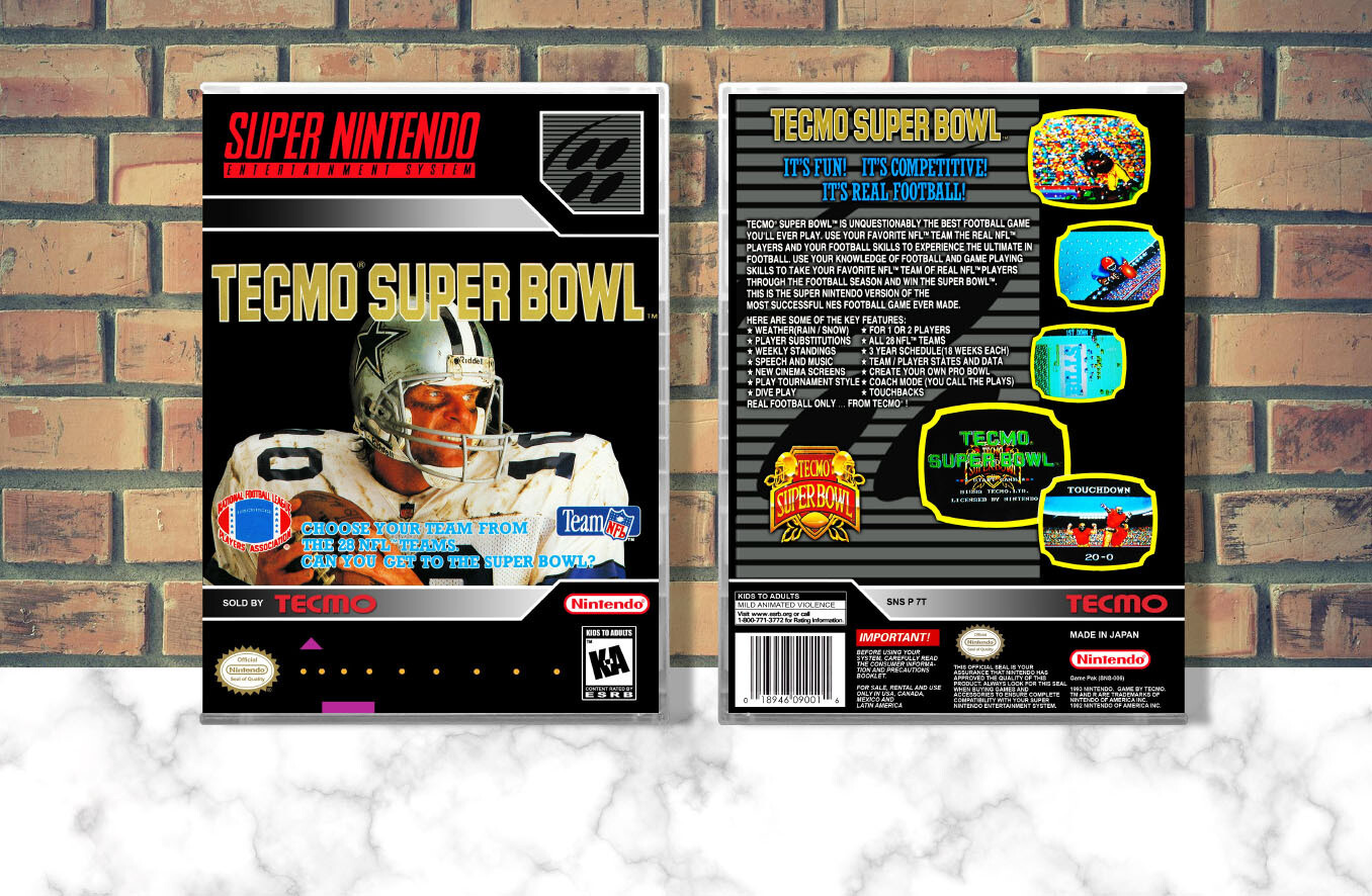 Tecmo Super Bowl, Case Color: CLEAR (Transparent)