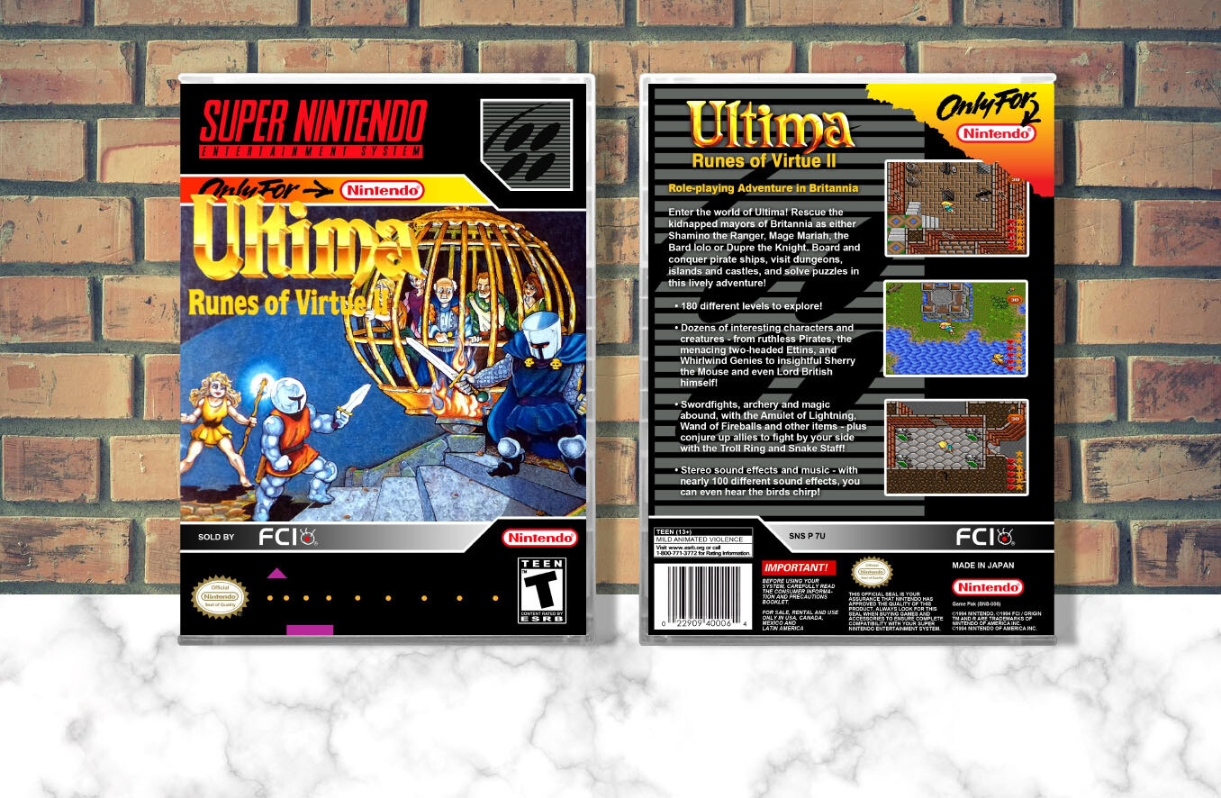 Ultima: Runes of Virtue II, Case Color: CLEAR (Transparent)